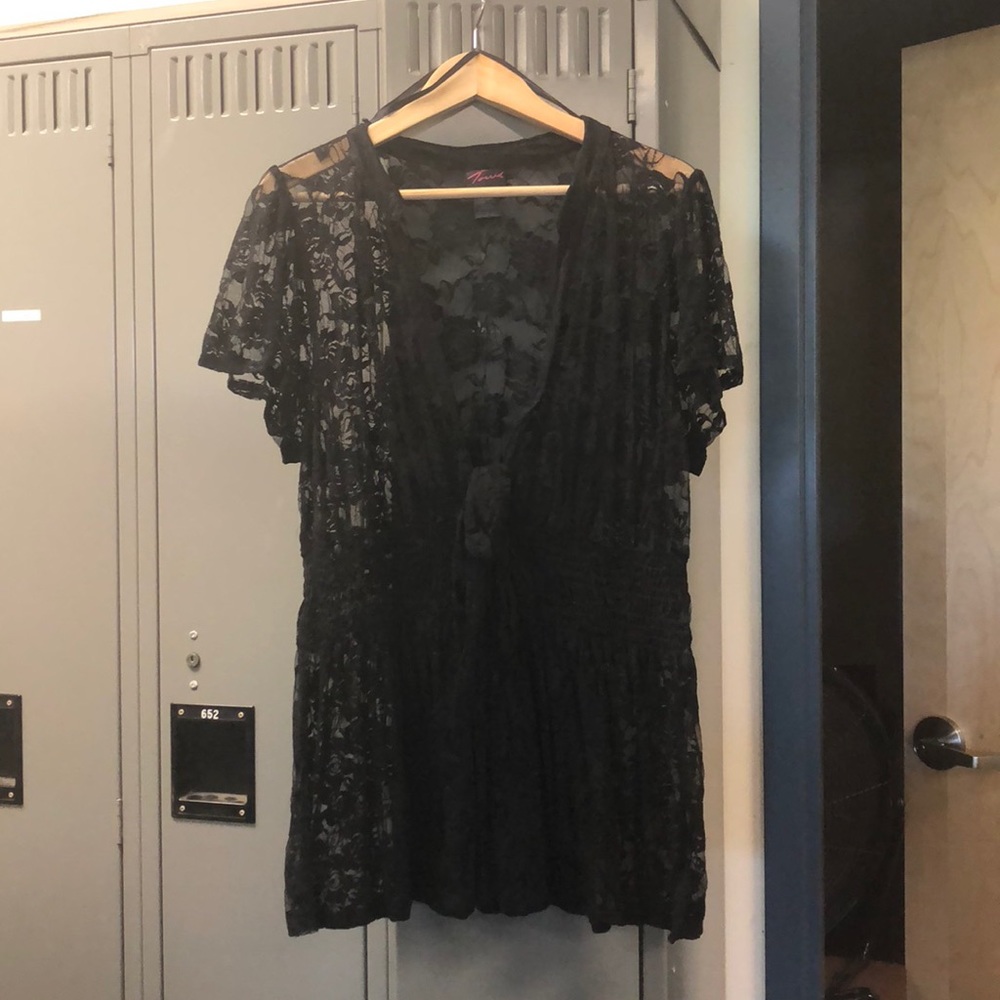 Torrid Size 3 See Through Lace Babydoll Top